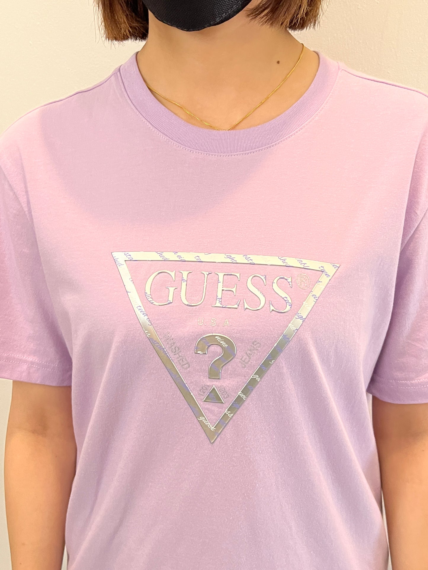 GUESS 3D WORDING TRIANGLE LOGO