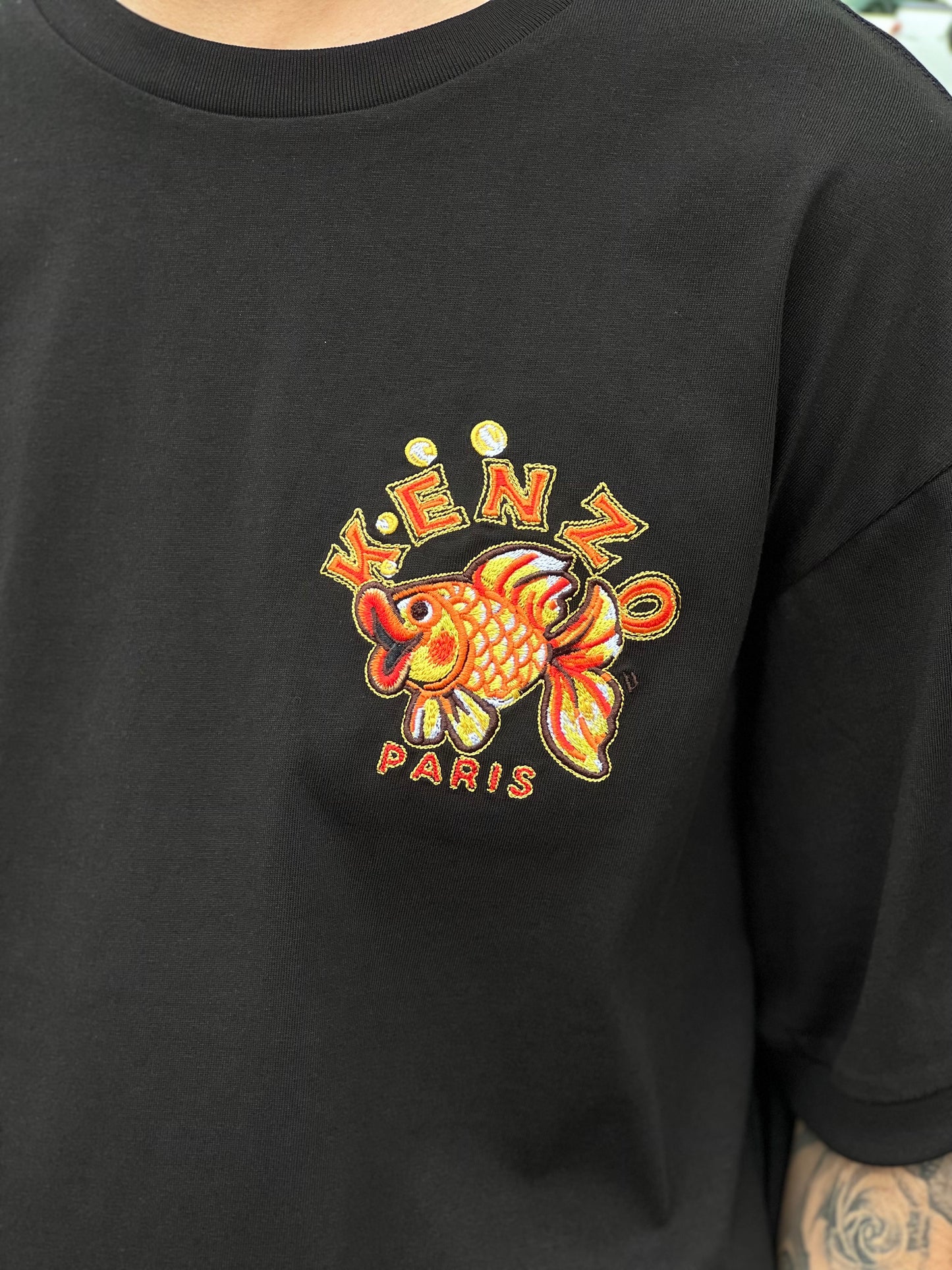 KENZO GOLD FISH EMBROIDERED LOGO