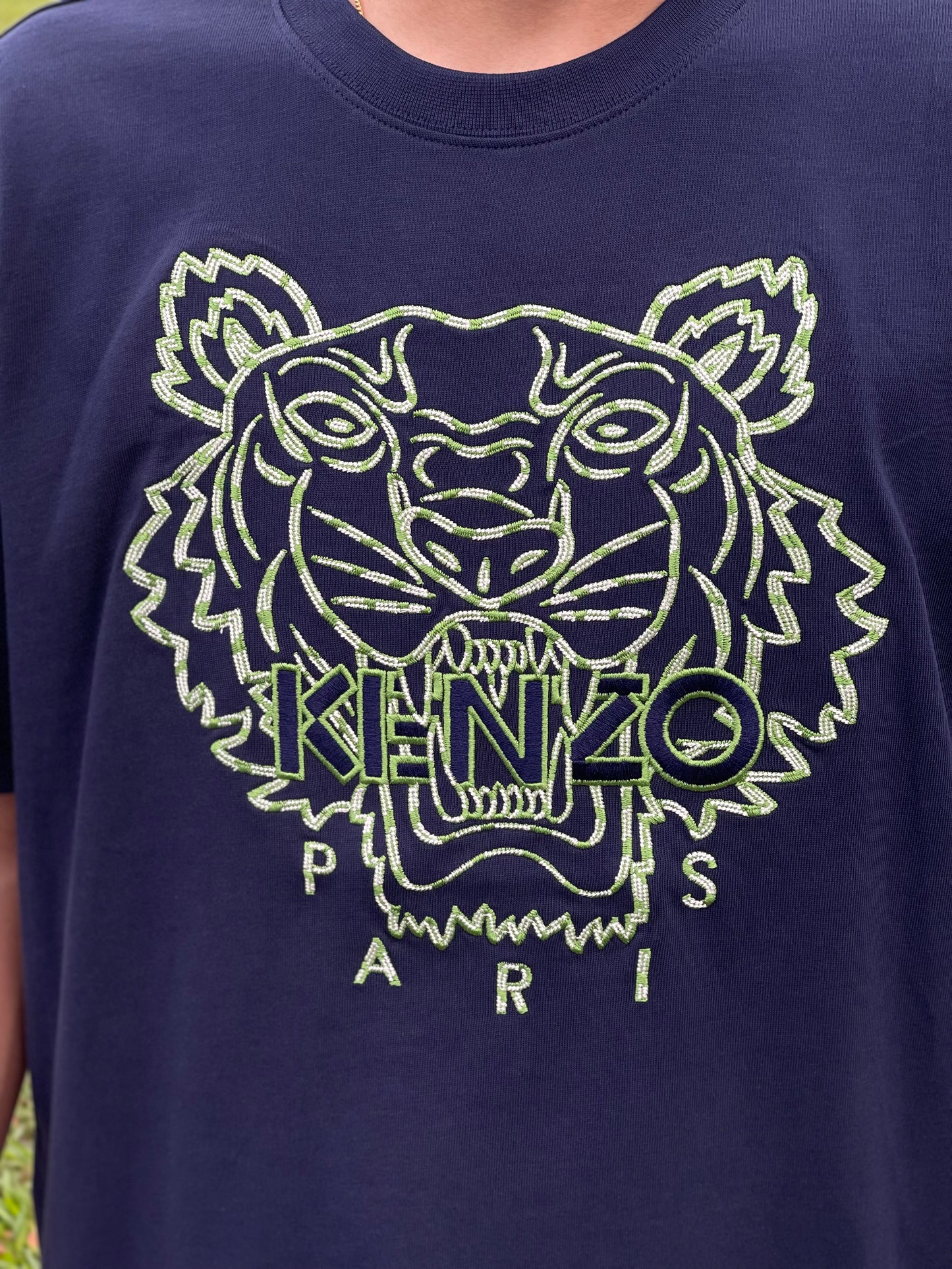 KENZO GREEN TIGER EMBROIDERED